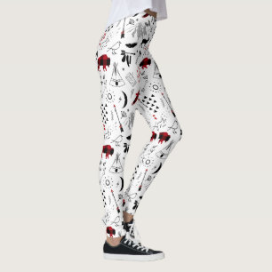 Leggings Aventuras de búfalo: ID599 de plástico rojo y negr