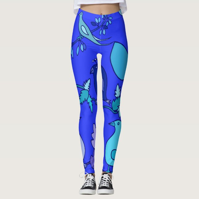 Leggings Aves azules (Anverso)