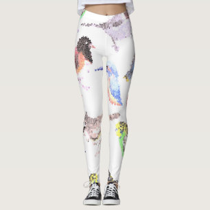Leggings Aves de América - mosaico de mascotas y aves silv