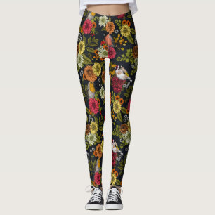 Leggings Aves de jardín y flores 2