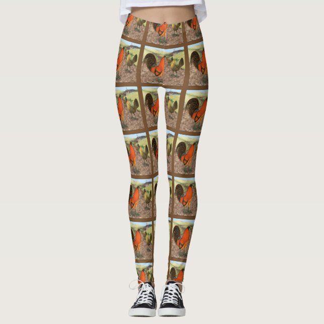Leggings Aves de pelea en la granja (Anverso)