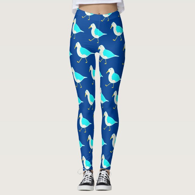 Leggings Aves de playa Gaviotas Azules (Anverso)