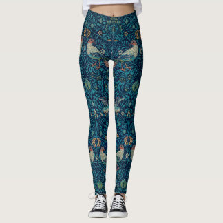 Leggings "Aves" de William Morris Blue Pattern
