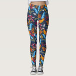 Leggings Aves naranjas y helechos botánicos caprichosos<br><div class="desc">Regrese en estas leggings súper divertidas que presentan un patrón de pájaros naranjas extravagantes y flores coloridas y helechos botánicos. Perfecto para un evento especial,  entrenamiento en el gimnasio,  vacaciones tropicales o festival.</div>