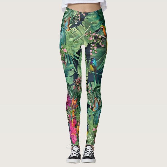 Leggings Aves tropicales del paraíso (Anverso)