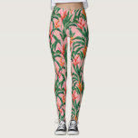Leggings Aves Tropicales Florales De Paraíso Flores De Hoja<br><div class="desc">Con estas leggings super adorables,  te sentirás como en casa con un patrón de flores tropicales sobre un fondo rosado. Perfecto para pasar la noche,  hacer ejercicio en el gimnasio o disfrutar de unas vacaciones en la playa tropical.</div>
