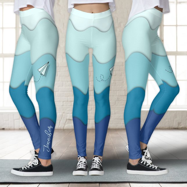 Leggings Avión de papel | Activa, deportiva, yoga (Subido por el creador)