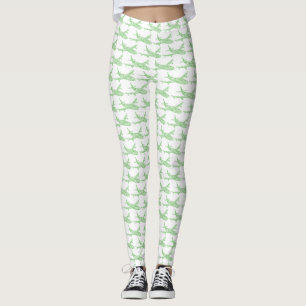 Leggings Avión Green Snowflake - Piernas