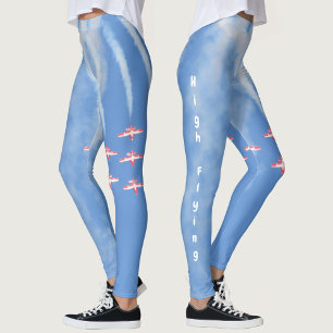 Leggings Aviones Acrobáticos Volando Alto en Azul