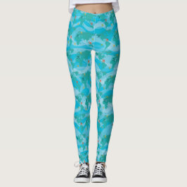 Leggings Aviones del mapa del mundo verde amarillo Naranja