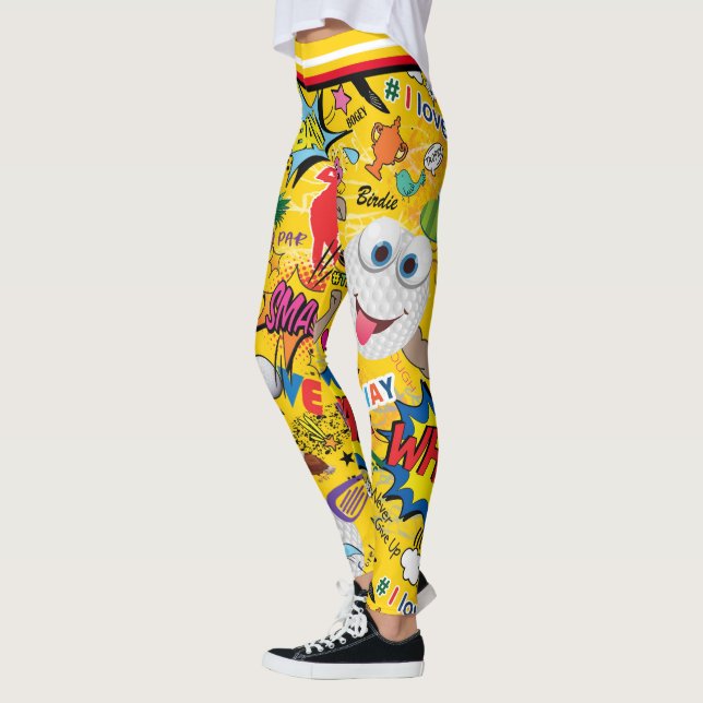 Leggings ⛳️ Awesome golf mix 💛 amarillo (Izquierda)