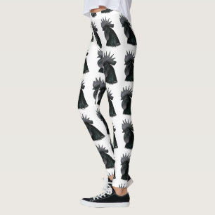 Leggings Ayam Cemani Rooster Head