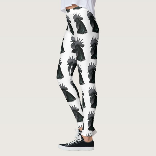 Leggings Ayam Cemani Rooster Head (Izquierda)