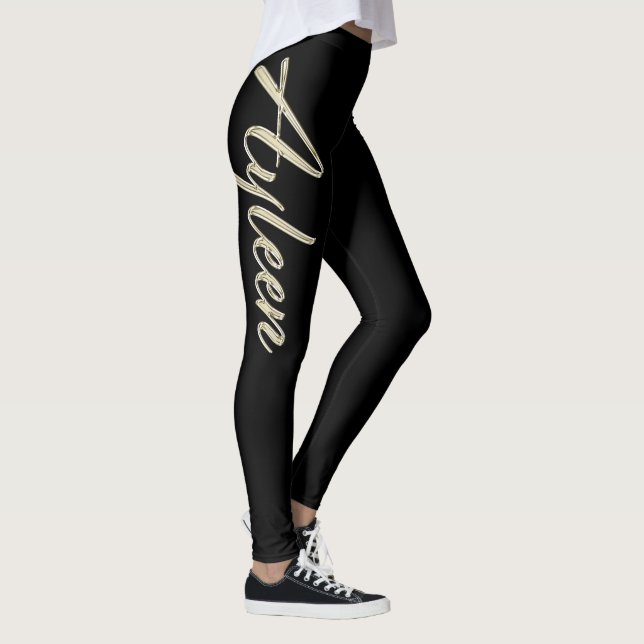 Leggings Ayleen white gold Handwriting Hose (Derecha)