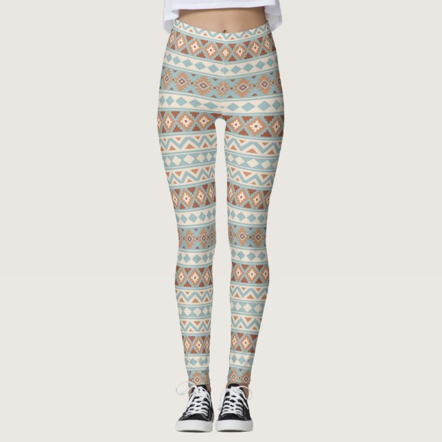 Leggings Aztec Essence Rpt Ptn IIIb Blue Cream Terracottas (Anverso)
