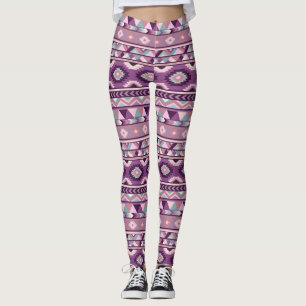 Leggings Aztec Purple Women's
