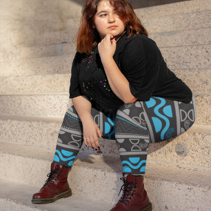 Leggings Azteca azul