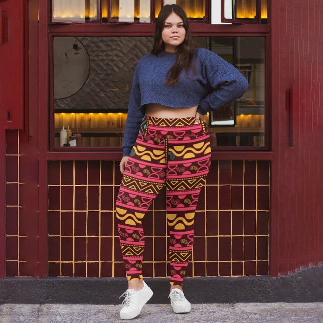 Leggings azteca de origen rojo (Subido por el creador)