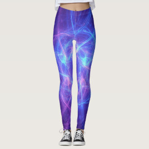 Leggings Azul abstracto y fractal rosa