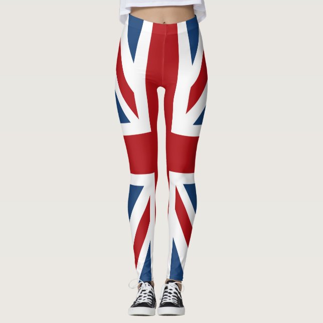Leggings Azul blanco rojo de la bandera BRITÁNICA de Union (Anverso)