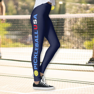 Leggings Azul blanco rojo de la bola amarilla de las