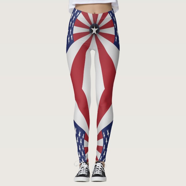 Leggings Azul blanco rojo los E.E.U.U. de las rayas de las (Anverso)