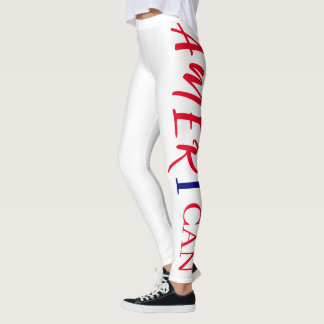 Leggings Azul blanco rojo negro mujer africana norteamerica