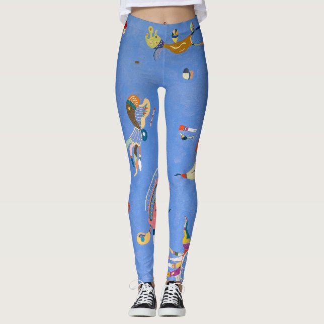 Leggings Azul cielo | Formas biomórficas | Kandinsky | (Anverso)