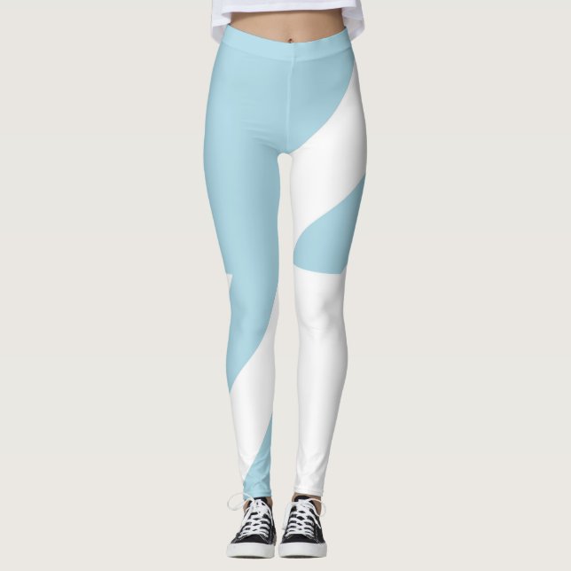 Leggings Azul claro (azul pálido) y blanco asimétrico (Anverso)
