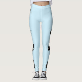 Leggings Azul claro con mariposas negras