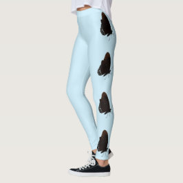 Leggings Azul claro con mariposas negras