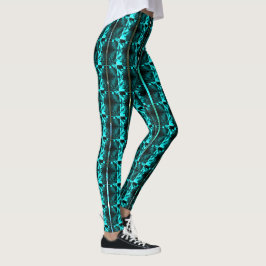 Leggings Azul claro diferente, vertical de rayas diferentes