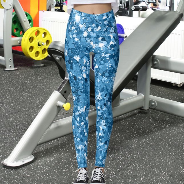 Leggings Azul Claro Pastel Oscuro Moderno Brillante Glitter (Subido por el creador)