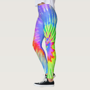 Leggings Azul claro y morado Psicodélico Starburst Tye