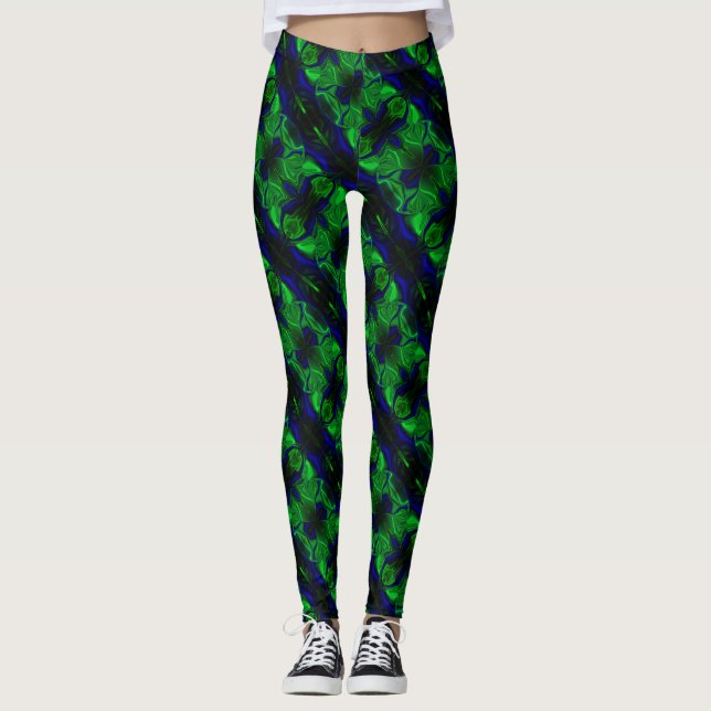 Leggings Azul con trazos entrelazados 'flotantes' (Anverso)