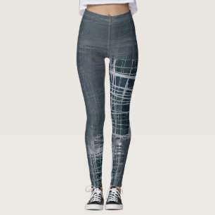 Leggings Azul de acero abstracto moderno