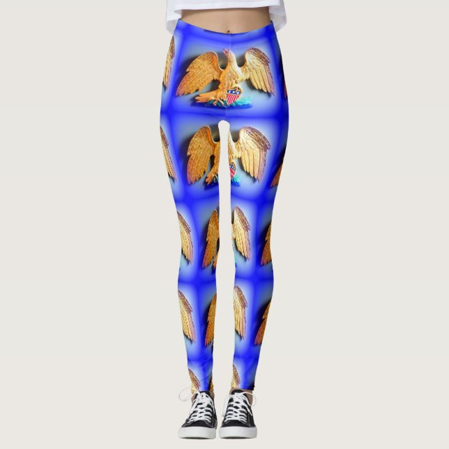 Leggings azul de águilas doradas (Anverso)