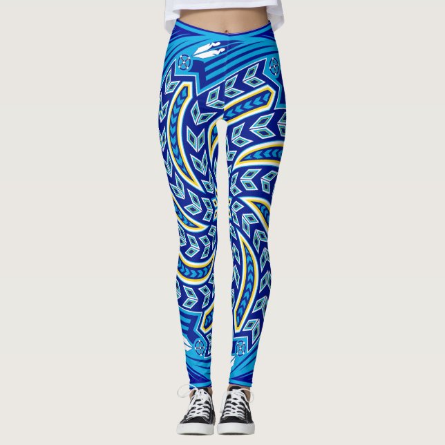 Leggings Azul de alcohol del viento (Anverso)