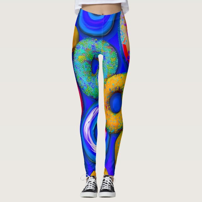 Leggings Azul de Donuts coloridos (Anverso)