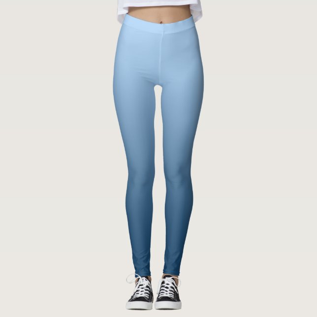 Leggings Azul de gradiente neutro y plano (Anverso)