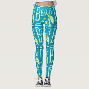 Leggings azul de la muestra de la playa