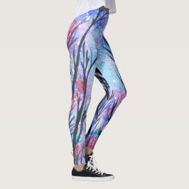 Leggings Azul de las piernas nocturnas de Starry de octubre