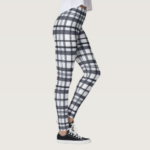 Leggings Azul de Navidad Patrón Escocés Cuadros Lindo