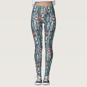 Leggings azul de tablas de surf