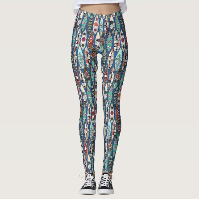 Leggings azul de tablas de surf (Anverso)