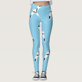 Leggings Azul de Tropicbird blanco con estampado