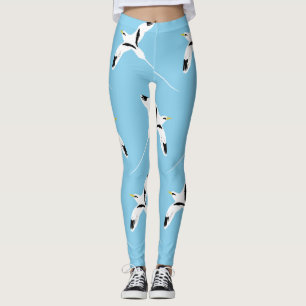Leggings Azul de Tropicbird blanco con estampado