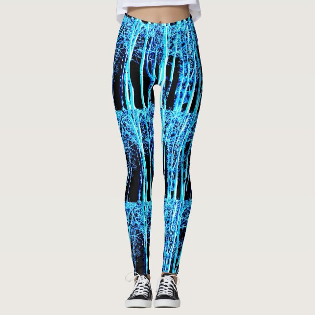 Leggings azul del bosque nocturno (Anverso)