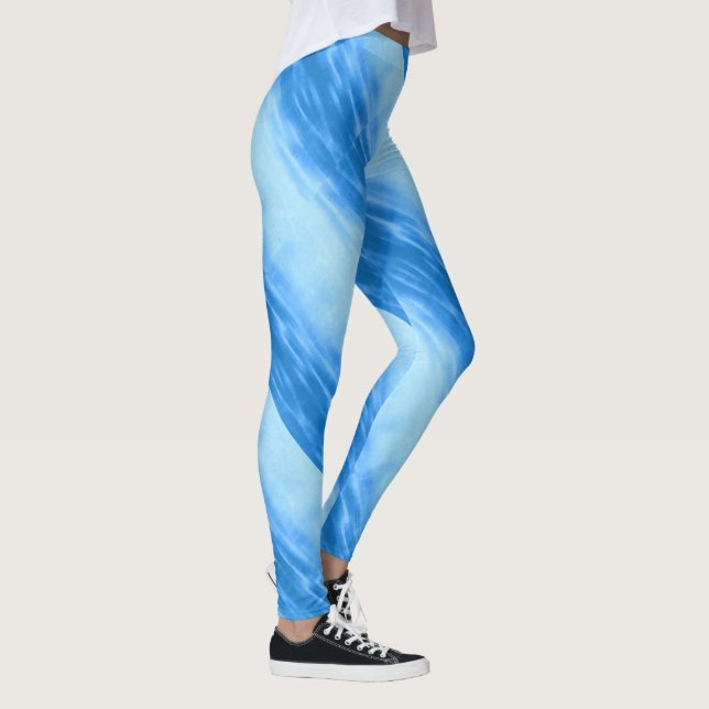 Leggings Azul del modelo de la ondulación de la onda del (Derecha)