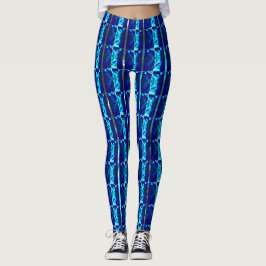 Leggings Azul diferente, vertical de rayas diferentes
